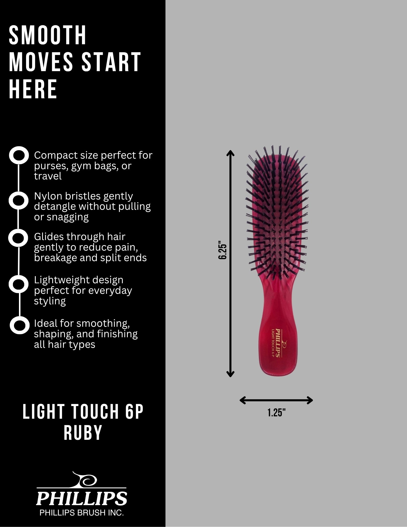 Light Touch 6 Purse Size (LT-6P) – Phillips Brush
