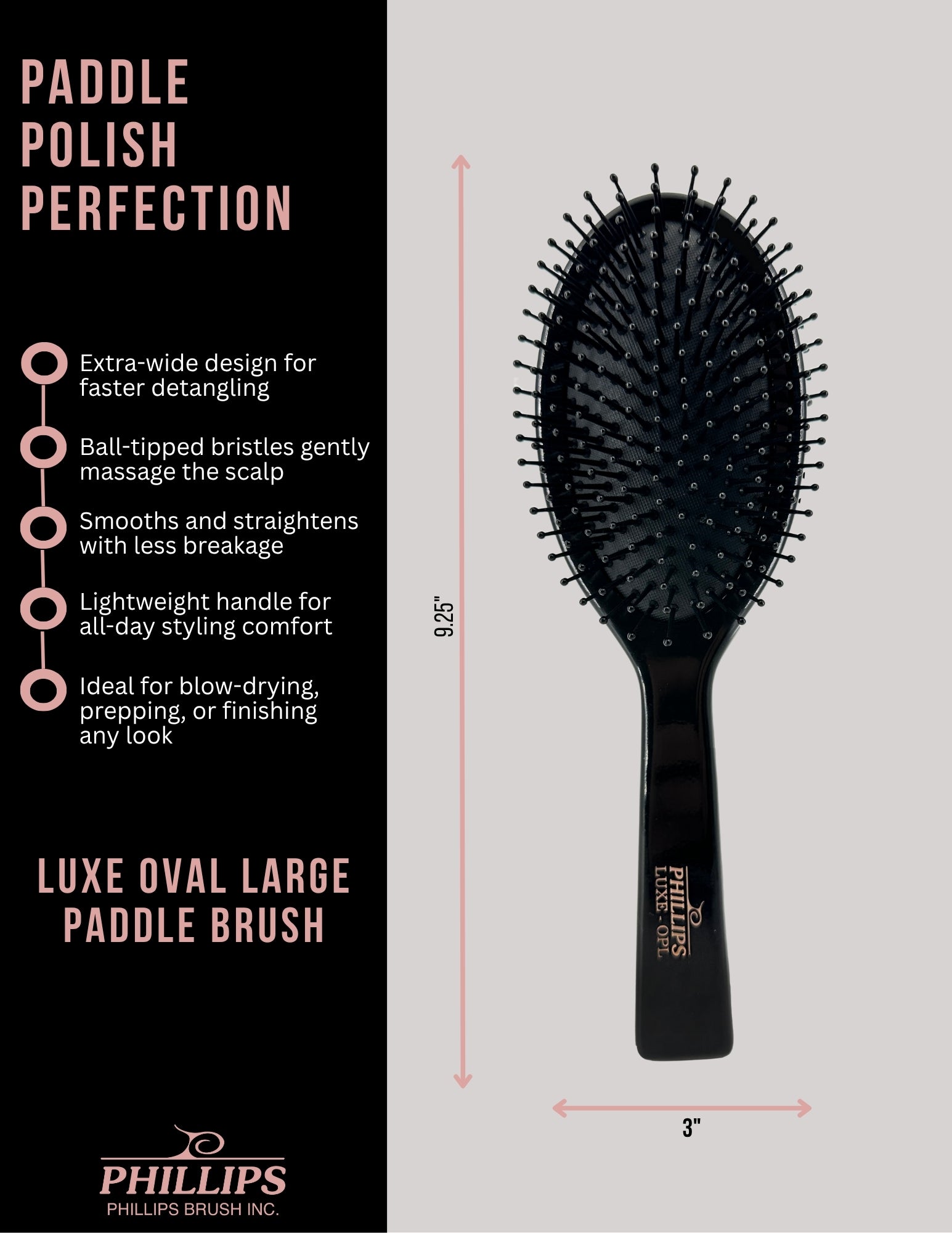 LUXE- Oval Paddle Large (LUXE-OPL) – Phillips Brush